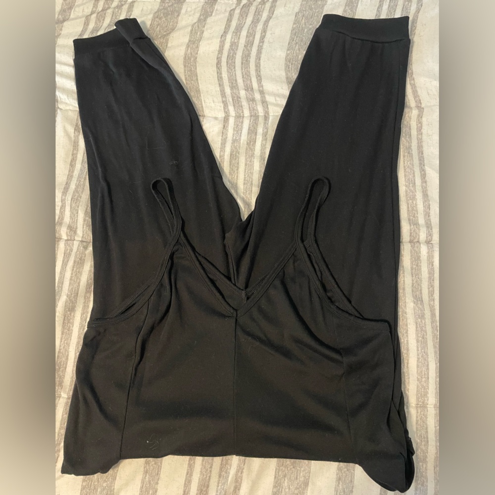 Ladies black jumpsuit with pockets size M
